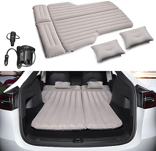 BASENOR Tesla Auto Aufblasbare Luftmatratze Tragbares Camping Bettkissen für Tesla Model 3 Model Y Model S Model X Zubehör Gen 2 2019-2024