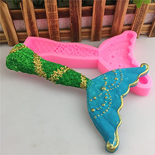 18,2 cm große Meerjungfrauenschwanz-Form aus Silikon-Fondant für Kuchendekoration, Schokolade und Süßigkeiten, Polymer-Ton, Cupcake-Dekoration, Zuckerhandwerk