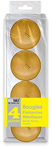 Decorazione vaso con candela galleggiante metallizzata dorata (x4) REF/BOMFOR, Oro Oro