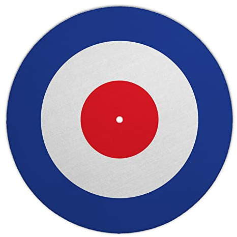 Next Ferry Slipmat - Mod Target - Plattenspieler Matte aus Filz 12 Zoll | DJ Plattentellerauflage 2,5 mm für Plattenspieler & Turntables - für präzises Scratchen & Backspin - bedruckt in Deutschland