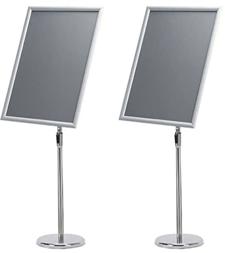 HBLZGBL 2pcs Infoständer A2 Aluminium Plakatständer Höhenverstellbar Posterständer Informationsständer Präsentationsständer Werbeständer (Color : Silver)