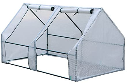 tow000ack Foliengewächshaus Frühbeet Gewächshaus,überwinterungszelt Tomatengewächshaus Treibhaus,Stecksystem,Gewächshaus Folie PE,Schrägdach,Balkon Garten,für Garten Zur Aufzucht (L150xW90xH90cm)