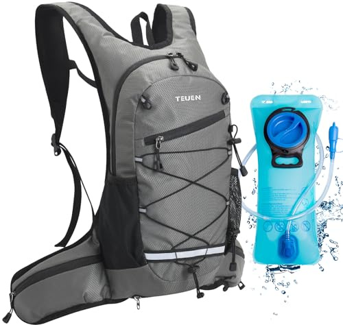 TEUEN 10L Zaino Idratazione con Vescica 2L, Zainetto Running Leggero Donna Uomo Zaino con Sacca Idrica per Corsa MTB Ciclismo Maratona Trekking Trail