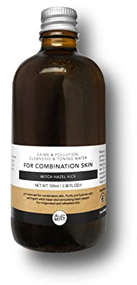 Valley Mist Men's Micellar Water + Toner - Witch Hazel Kick for Combination Skin - Natural Grime + Pollution Cleansing Water 100 ml