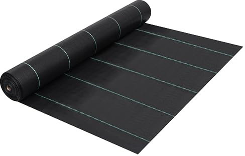 INLIFE Tela antimaleza antihierbas antimalezas, color negro, 1 x 10 m, de polipropileno, para casa y jardín, 1 kg