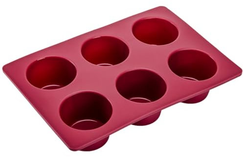 Nalchios Silicone Muffin Pan Deep & Jumbo, 6-Cavity Molds, 1 Pack, Nonstick, BPA Free, Dishwasher & Microwave Safe, Easy Clean Candy Molds