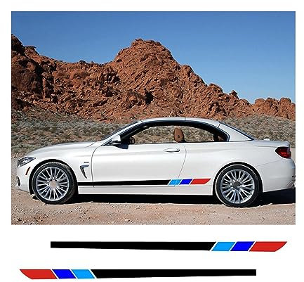 WuYyyyy Auto Seitenschweller Aufkleber für BMW E46 E60 E90 F30 F10 E39 E36 E46 F20 X5 E70 E53 G30 E87 AutotüR Seite Vinyl Sticker Auto Dekoration Styling Accessories.,A-Black