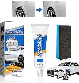 Kit Rimozione Graffi Auto, Auto Vernice Graffi Riparazione, Scratch Remover Auto, Cera Liquida Ripara Graffi e Lucidatore per Auto, Crema Anti Graffio con Spugna per Graffi Leggeri sulla Superficie