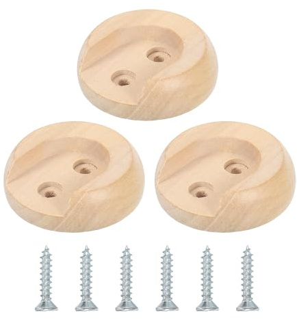 QUARKZMAN 6Stk Holz Gardinenstange Halterung Garderoben Halterungen End Träger Gardinenstangen Halter Buchsen mit Schrauben für 30mm Kleiderstangen