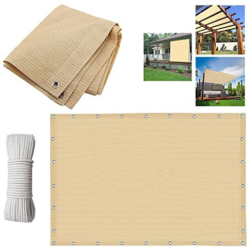 Toldo tipo vela de 4 x 6 m, color beige, resistente, para patio, cochera, piscina, tela rectangular, toldo de 1 x 3 m.