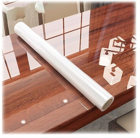Pellicola adesiva trasparente extra lunga per tavoli TV e mobili in legno, tovaglia lucida tagliabile da 13 12 10 8 6 4 3 piedi rettangolare 85 x 400 cm