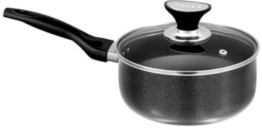 NokarOnline Sauce Pot 18 cm – Stainless Steel Saucepan with Lid, Small Saucepan for Induction Hob, Non-Stick Pot, Milk Pan with Pouring Lip