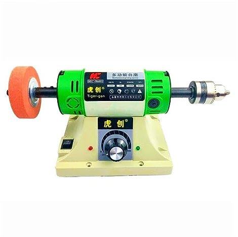 Rock Tumbler Machine, Electric Bench Polishing Grinding Machine Gem Jewelry Rock Grinder Desktop Lathe Polisher Adjustable Speed 0-10000RPM 750W,for Grinding Polishing Drilling(Blanco)