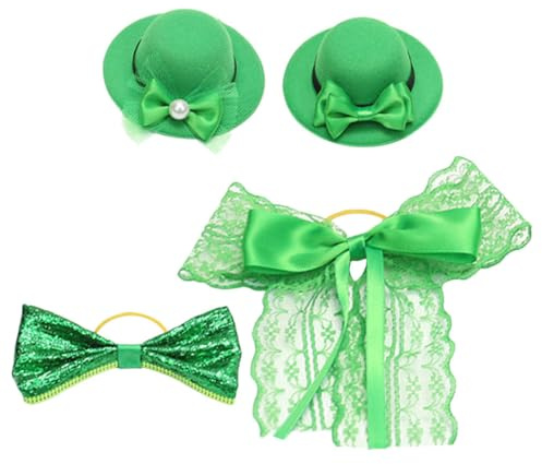 Garneck 4 Ensembles Bouchon De Bouteille Irlandais Vin Charcuterie Boisson Rave Verres À Liqueur Bouteilles De Fête Ornements Verts Chapeau DIY Couverture De Bouteille 4 pièces * 4