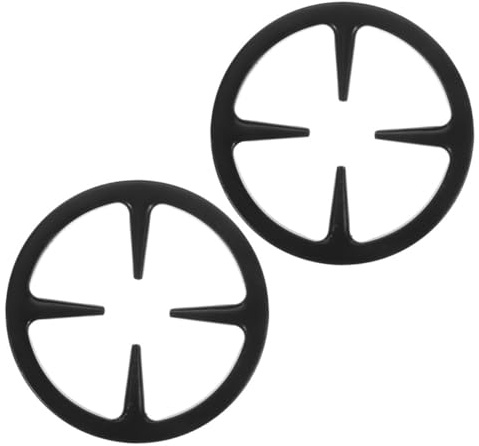 Support Métallique pour Cafetière en Fer 2 Pièces Noir | Anneau Rond Fond pour Brûleur à Gaz, Design Simple, Surface Lisse sans Bavures