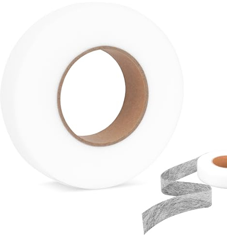 Cinta termoadhesiva para dobladillos, 3 cm x 64 m, Cinta Dobladillo Plancha Doble Cara para Ropa, Cinta Adhesiva para dobladillos y Cortinas, Blanca