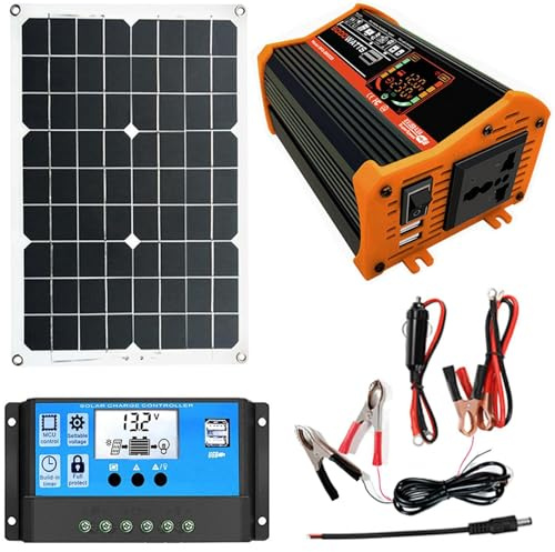 Generador De Paneles Solares Kit Básico Panel Solar con Inversor Corriente 6000 W Coche Adaptador USB Paquete Batería Litio Móvil para RV Al Aire