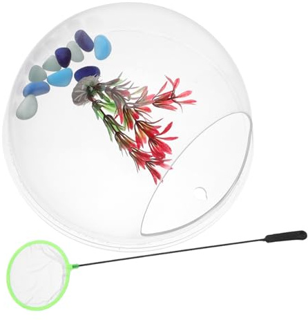 Milisten Acrylic Wall-mounted Fish Tank with Hanging Planter for Plants and Fish Space-saving Hydroponic Propagation Vase Clear Aquarium for Home and Office Decor