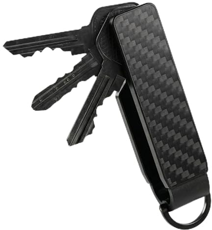 CAXGEK Aluminium Key Organizer Holder with Clip, Compact Keychain with Easy Access.