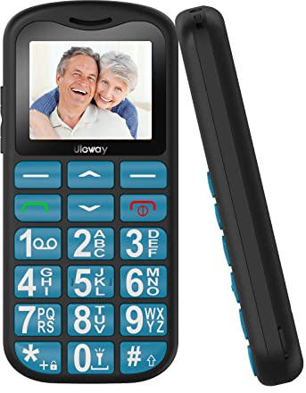 CHAKEYAKE Big Button Mobile Phone for Elderly, SIM Free Unlocked Senior Mobile Phones with SOS Emergency Button,Easy to Use Pay as You Go Phone, Speed Dial, FM Radio(Blue)