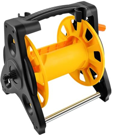 Hose Reel Empty Hose Reel Frame - Universal Holder for 15M-30M Garden Hoses, Lightweight 1.65KG (Yellow+Black)