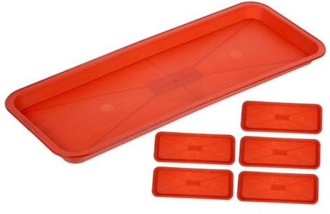Artibetter Sottovasi per Piante in Plastica Pp Rettangolari 6 Pezzi, Vassoi Antigoccia per Vasi da Interno e Esterno, Base Stabile per Raccolta Acqua e Protezione Superfici