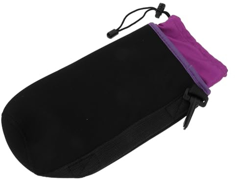 BESPORTBLE Schwarz Objektivtasche aus Neopren Stoßfest XL | Dslr Schützt, Clip Kameraobjektive und Gürtelschlaufe, mit Staub und Stößen