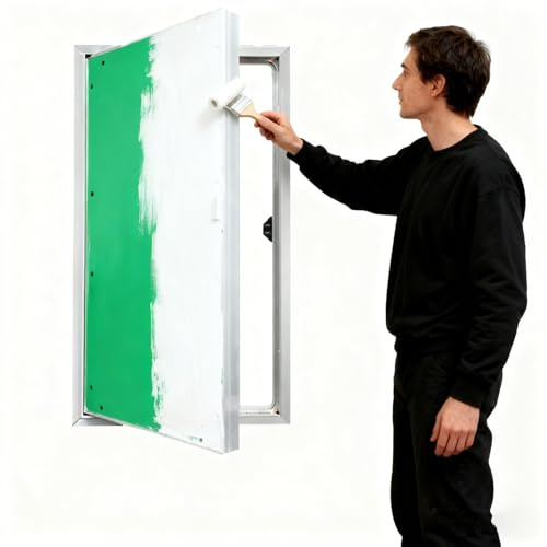 Revisionsklappe Trockenbau 60 X 120 cm Große, Lackierbare Revisionsklappe für Trockenbauwände, Inspektionsluke mit Druckverschluss und Öffnungsmechanismus, Große Wartungstür