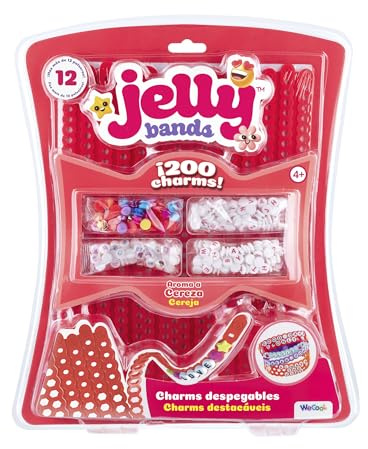 Bizak Jelly Bands Cereza, Pack de Pulseras perfumadas para diseñar y Personalizar, Incluye Abalorios y Charms 3D, Aroma frutal y Color Rojo, Desde 4 años (63335564-5)