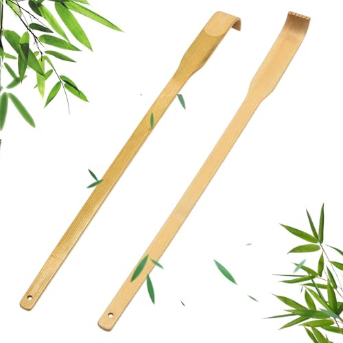 2 Stück Rückenkratzer Holz Mit Langem Griff, Handheld Rückenkratzer Aus Bambus, Holz Rckenkratzer Für Juckende Kratzlinderung, Für Erwachsene, Männer, Frauen(41,5 Cm)