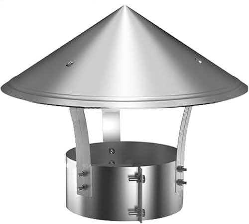 Copritubo for stufa for bruciatore di legna, cappello antipioggia da 90 mm/240 mm, comignolo, copertura for tetto, parte superiore affusolata for canna fumaria esterna for camino(120mm/4.73in(304))