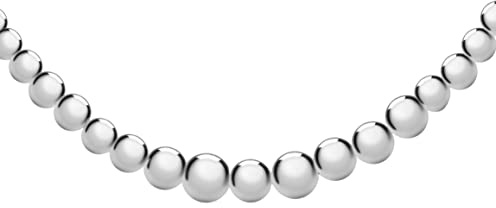 Tuscany Silver Women 925 Sterling Silver Graduated Ball and Box Adjustable Slider Chain 71 cm/28 Inch