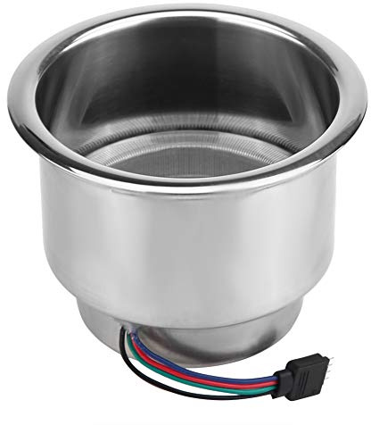 Portabicchieri 12V con telecomando, portabicchieri per bevande LED RGB 4,3 x 3,3 pollici in acciaio inox per camion