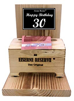 Originelle lustige Geldgeschenke zum 30. Geburtstag Geschenkideen für Männer und Frauen - Geldbox Text s/w Happy Birthday 30 Geburtstag