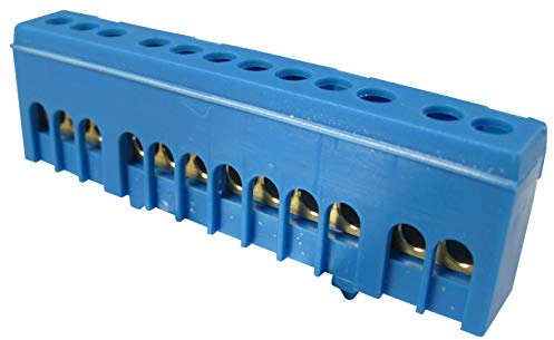 N Klemmen PE Klemme für Hutschiene Sammelklemmen 7-15 polig 16mm² fingersicher (12-Polig Blau)