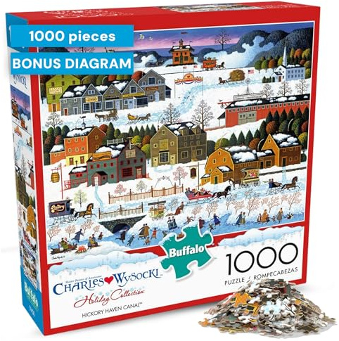 Sinoeem Buffalo Games - Charles Wysocki - Hickory Haven Canal - 1000 Piece Jigsaw Puzzle