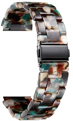 BINLUN Cinturino per Orologio in Resina Donna 12 14 16 18 20 22mm, Cinturini di Ricambio per Uomo Smartwatch 14 Colori, Cinturino in Plastic 22mm, Pittura a olio Verde