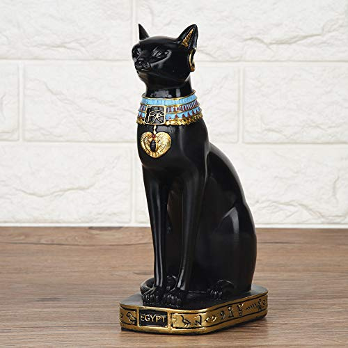 Tyenaza Adorno de Gato Egipcio, Escultura Gato Egipcio, Estatua de Resina de Gato Egipcio, Egipto Gato Diosa Bastet Estatua, para el Hogar Habitación Decoración Exquisita, Buen Regalo(28cm)