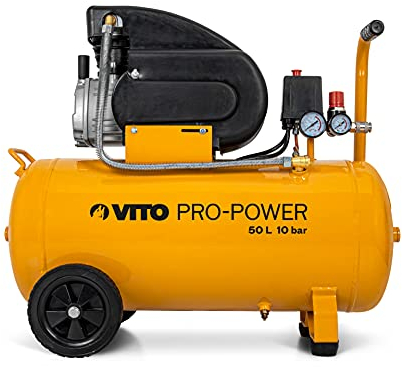 VITO - Compresseur d'air 50L Silencieux 10 bar 145 PSI 2.5 CV Débit 206 L/min
