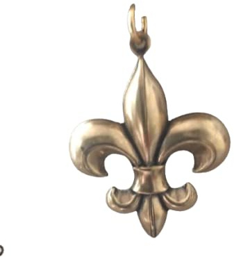 pendentif fleur de lys médiéval métal doré
