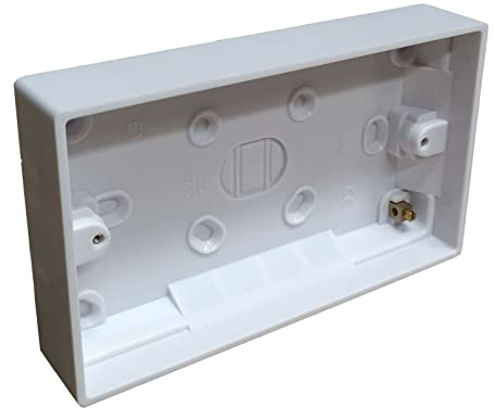 Mr Gadget's Solutions Surface Mounted Back Box 25mm Wall Pattress Double 2 Gang Electrical Socket