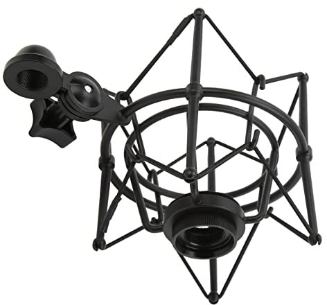 Supporto Antiurto per Microfono a Ragno a Condensatore,Supporto Antiurto Regolabile per Microfono,Supporto Anti-Vibrazione per Microfono Anti-Vibrazione per Studio Musicale,Registrazione(Nero)