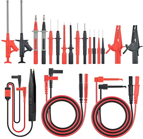 Messleitungen für Multimeter Test Kabel Set MESTEK 21 Stück Bananenstecker Prüfsonden Krokodilklemmen Mini-Haken Testsonde Verlängerungskabeln Spezialitäten Zubehör Kit