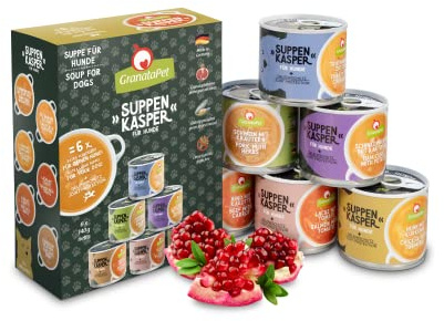 GranataPet Suppenkasper Multipack, Suppe für glückliche Hunde, Snack mit Grünlippmuschel & Mineralien, Hundefutter ohne Getreide für eine artgerechte Ernährung, 6 x 140g (840 g)