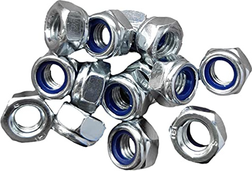 M14 Nyloc Locking Hex Nut, Zinc Plated Steel, Pack of 8 - Self-Locking | Nylon Insert Locknut 14mm, Galvanised Hexagon Fastener for Bolts and Screws, Vibration Resistant, Wide Range of Applications