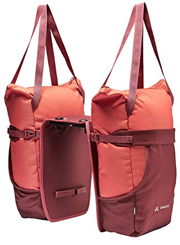 VAUDE Fahrrad 2in1 Hinterradtasche und Einkaufstasche TwinShopper, abnehmbare Einkaufstaschen, 44 Liter Volumen, mit Regenhülle