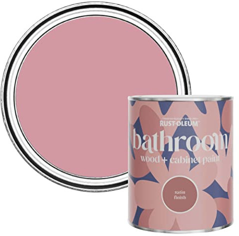 Rust-Oleum Pink Moisture Resistant Bathroom Wood and Cabinet Paint in Satin Finish - Dusky Pink 750ml