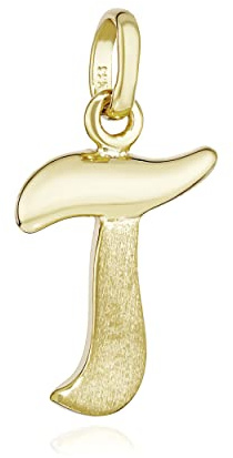 NKlaus Kettenanhänger Buchstabe aus 333 Gelbgold, 8 Karat, 14x10mm, 1 Stück | Teilmatt; ca. 0,6g