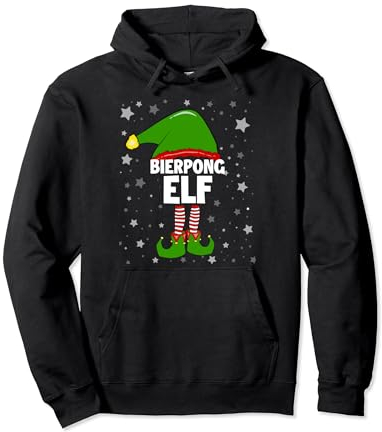 Bierpong Elf Partnerlook Familien Outfit Xmas Weihnachts Pullover Hoodie