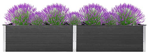 Gartenregal wandgitter metallgitter gabionen Zaun gartenzaunGarten-Hochbeet 200x100x54 cm WPC GrauGeeignet für Gartenbalkone im Freien